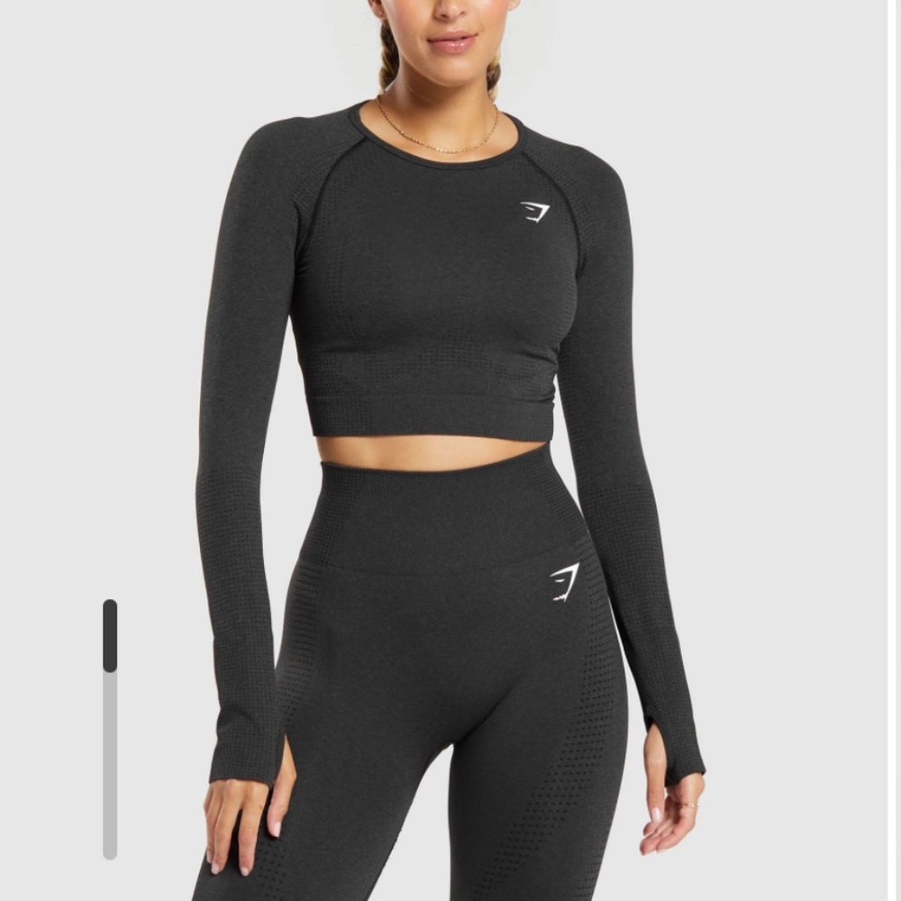 GYMSHARK VITAL SEAMLESS 2.0 LONG SLEEVE CROP TOP Medium